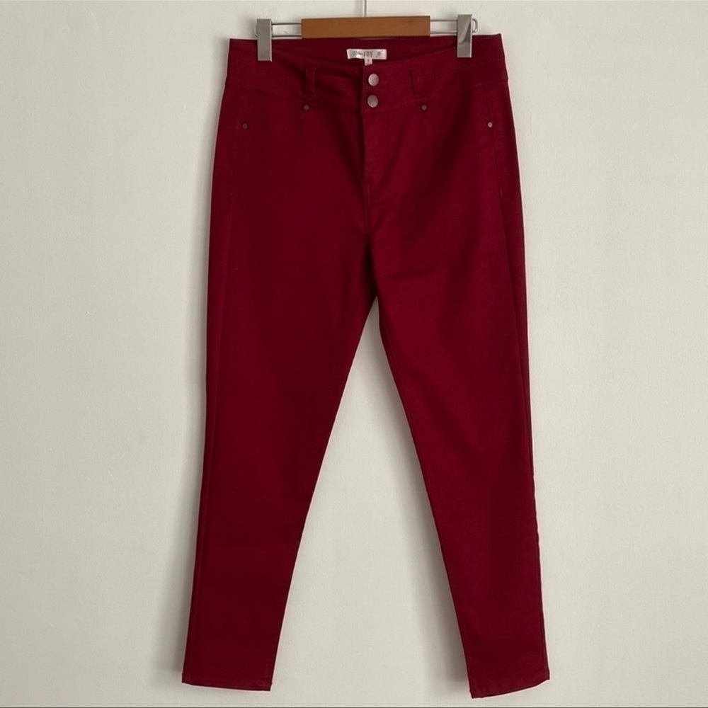 𝅺LOVE, Fire Red Skinny Ankle Jeans